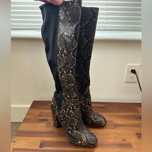 Sam Edelman Snakeskin Knee-High Boots